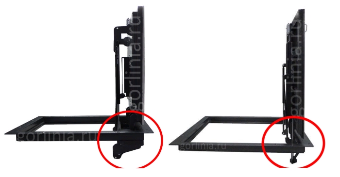 Кронштейны упоров люка в подвал Торцы проема под напольный люк должны быть ровными, чтобы сели кронштейны крепления упоров