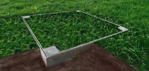 Люк под газон в разрезе